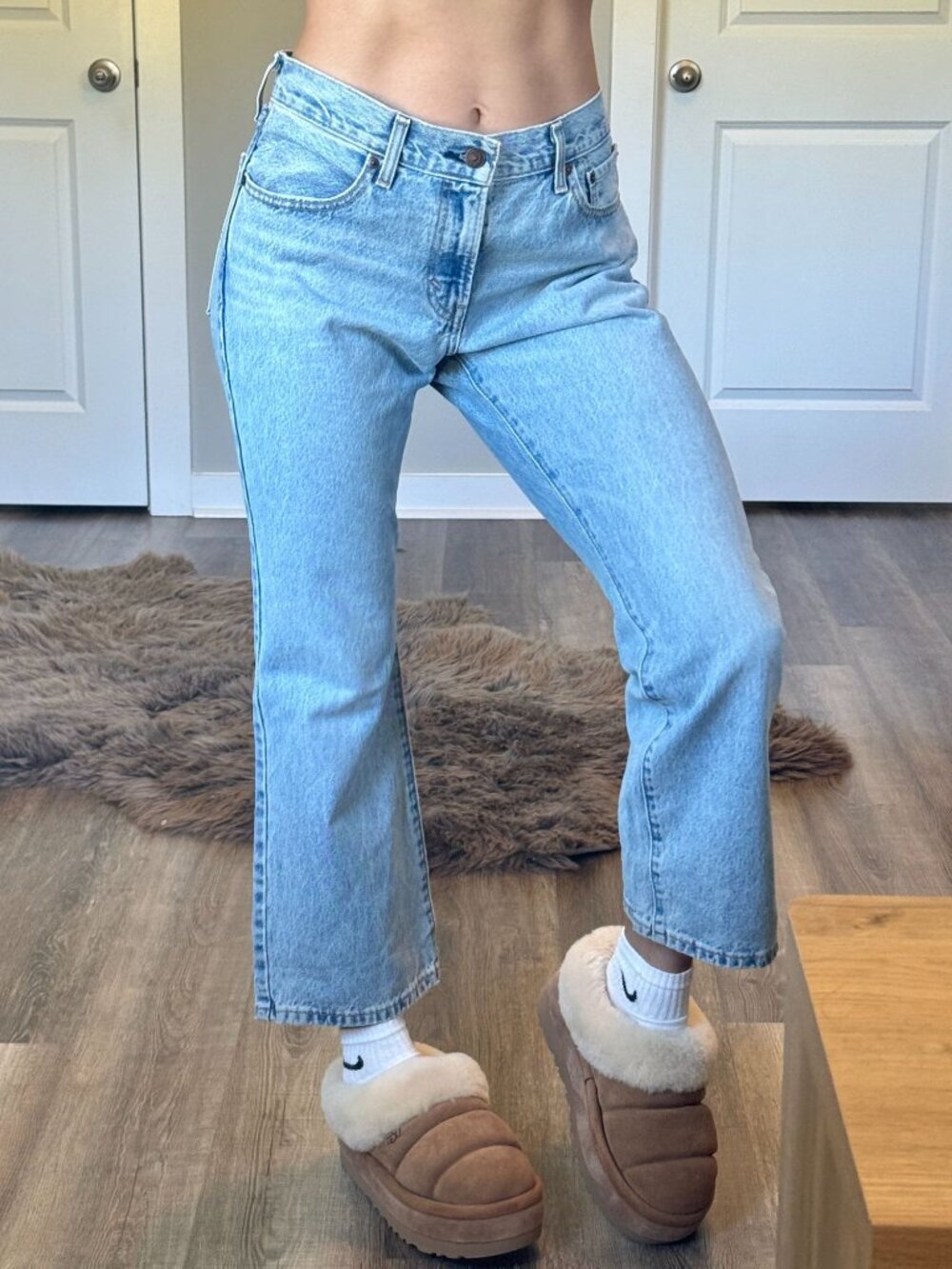 Levis Middy Ankle Bootcut Jeans Womens 29 Western Cowgirl Light Wash Big E